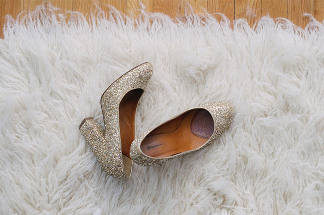 gold glitter heels