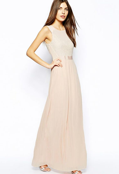 Ted Baker Pleated Maxi Dress with Lace Detail - Green Wedding Shoes
