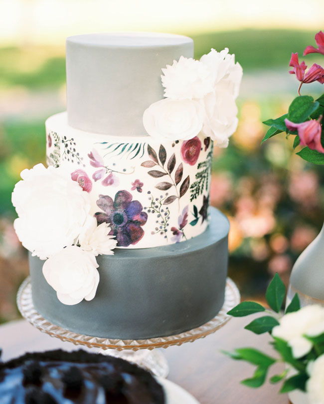 painted floral cake
