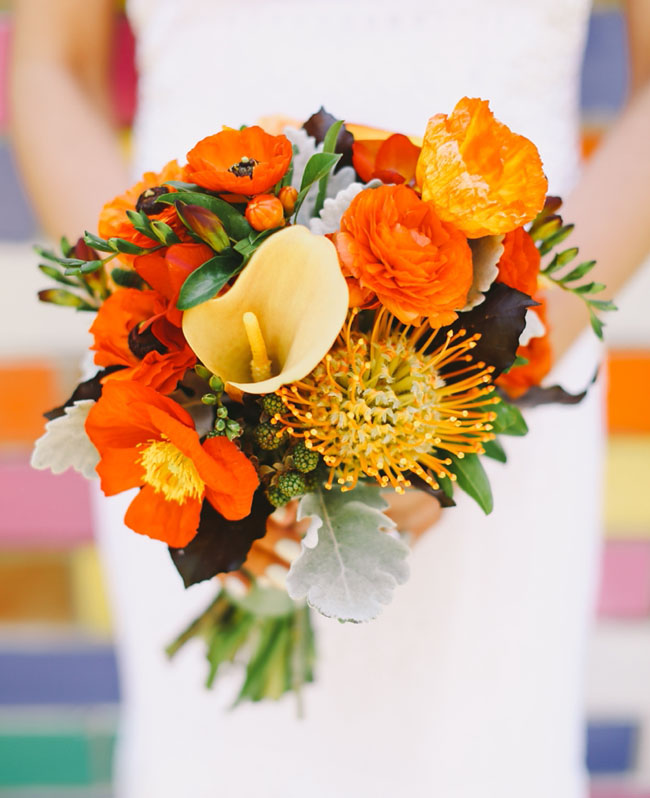 orange poppy bouquet