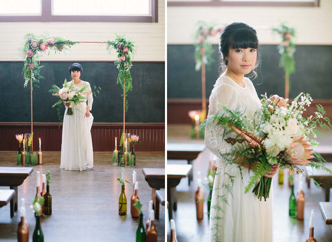modern botanical bride