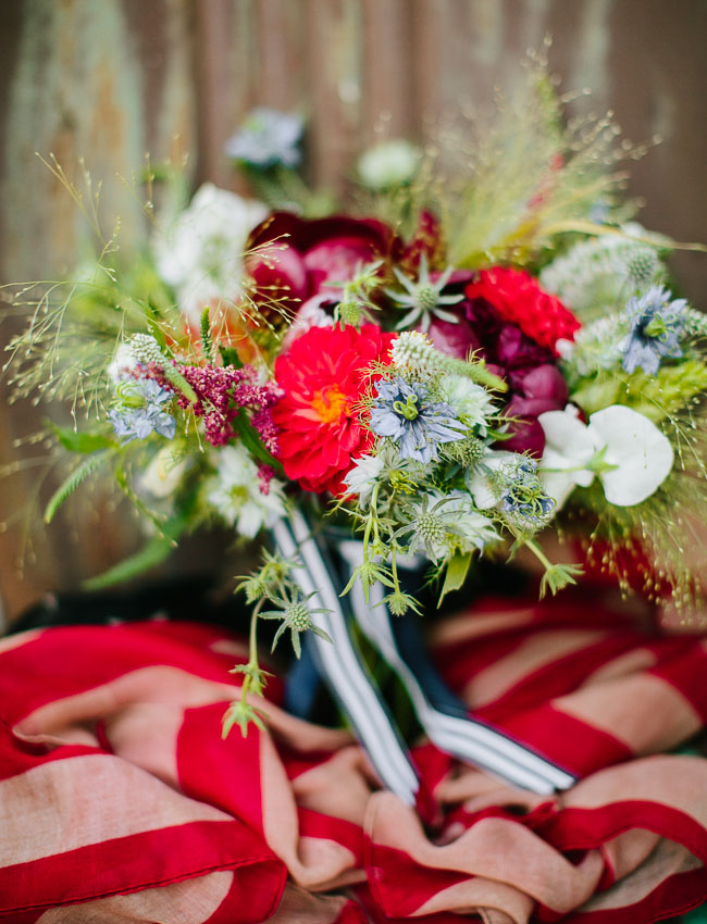 red white and blue bouquet