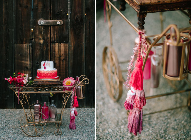 cake cart with tassels