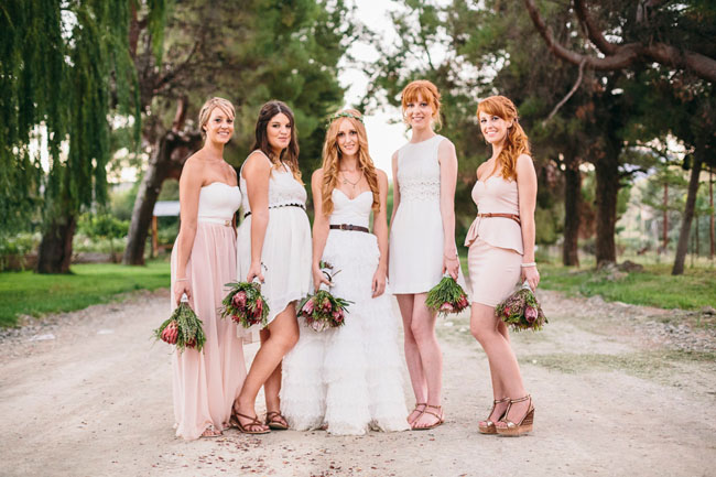 pink and white bridesmaids