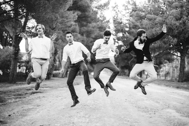 jumping groomsmen