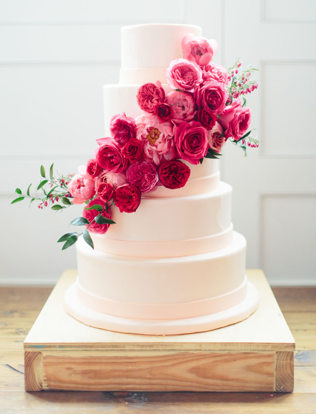 pink garden rose cake