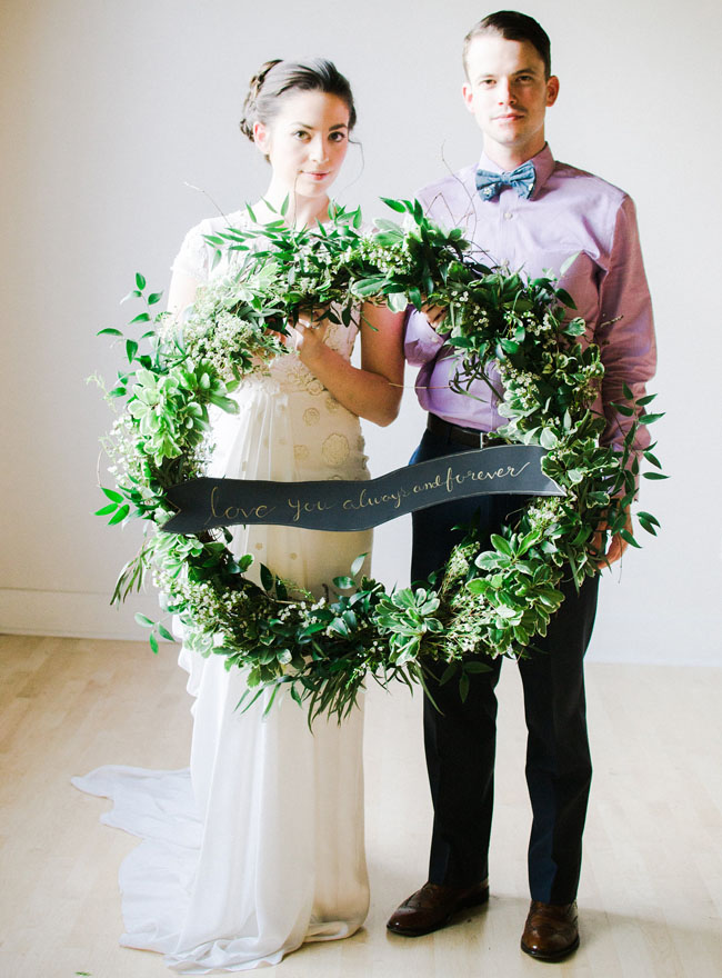 foliage wreath with banner