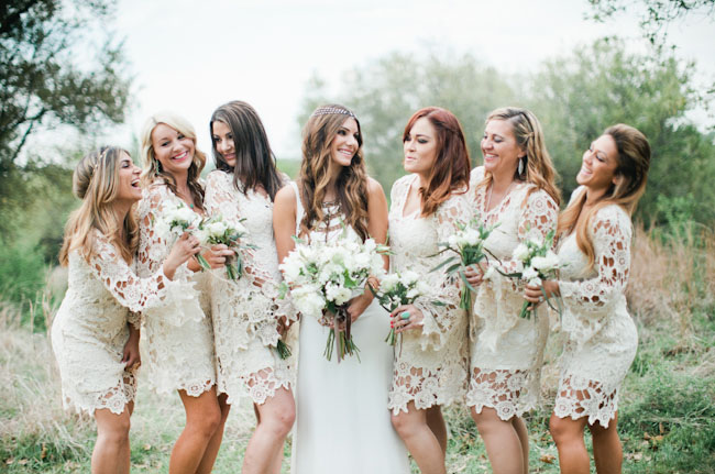 lace sleeve bridesmaids