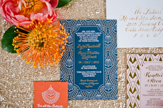glam wedding invitation