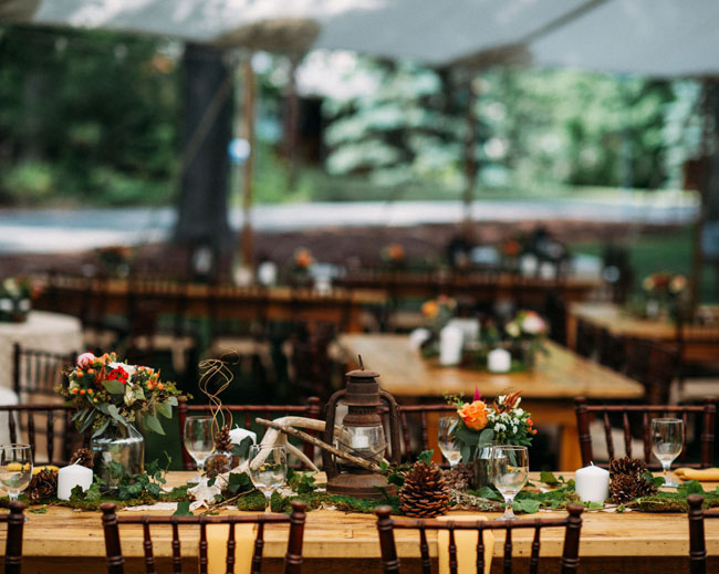 rustic wooded tablescapes