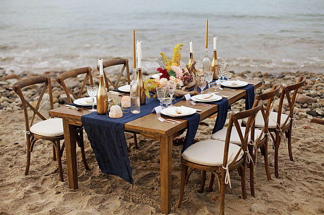 summer beach tablescape