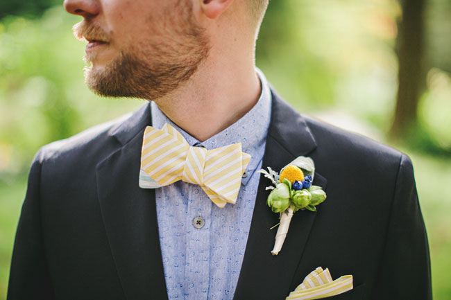yellow striped bow tie