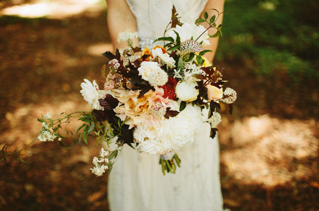 dark and berry colored bouquet
