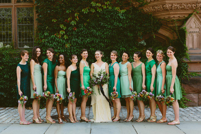 green bridesmaids