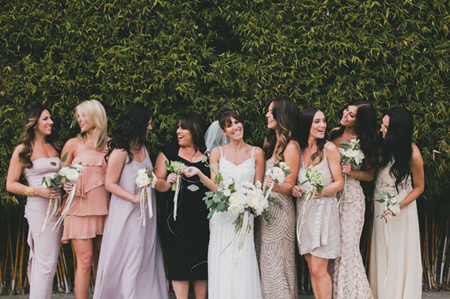 mixed dress bridesmaids