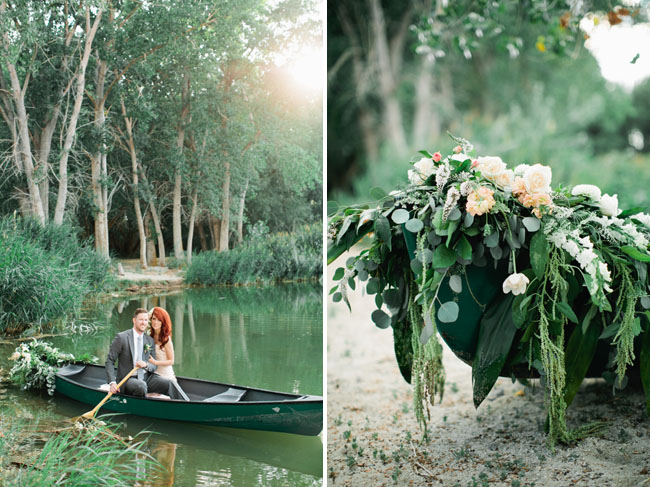 flower filled canoe