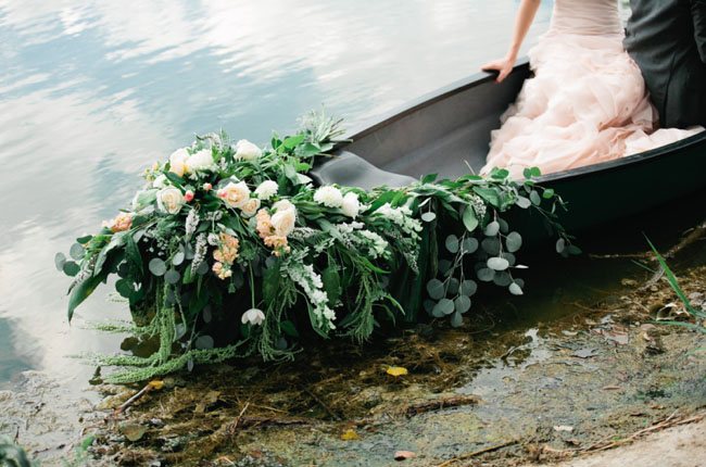 flower filled canoe