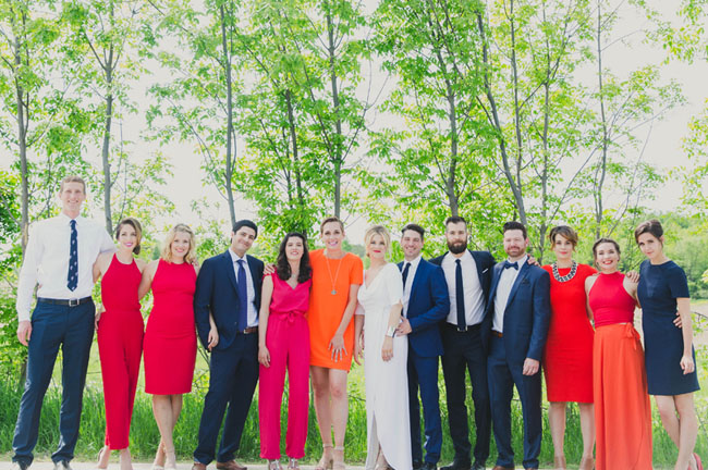 colorful wedding party