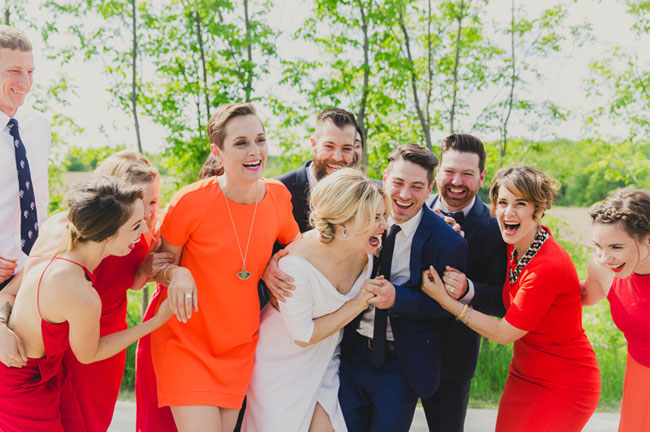 colorful wedding party