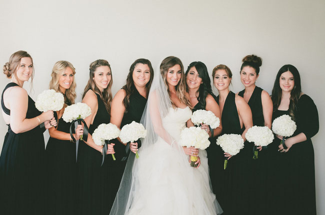 black and white bridesmaids