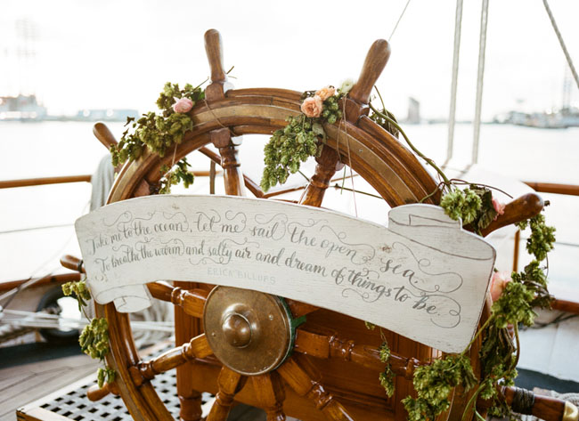 ship wheel with garland