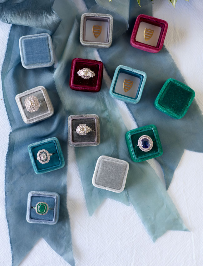 french velvet ring boxes