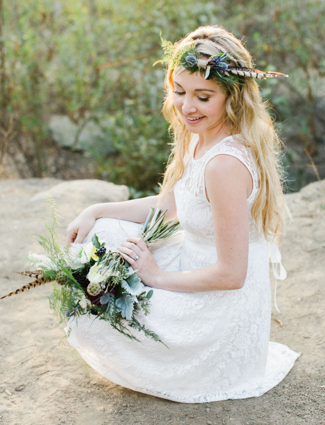 feather floral flower crown
