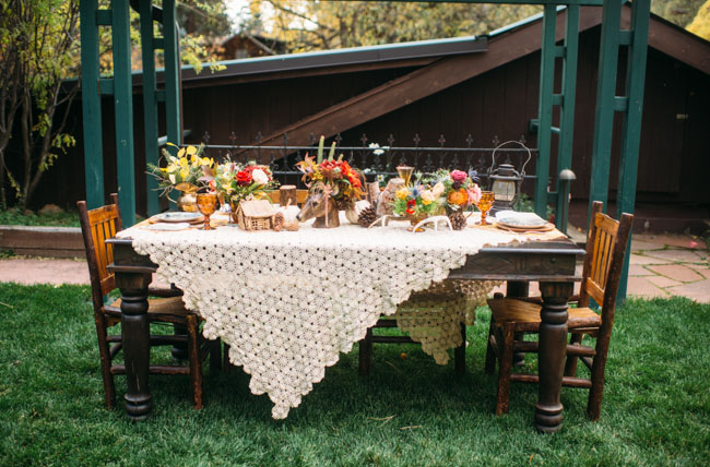 Fall woodland tablescape