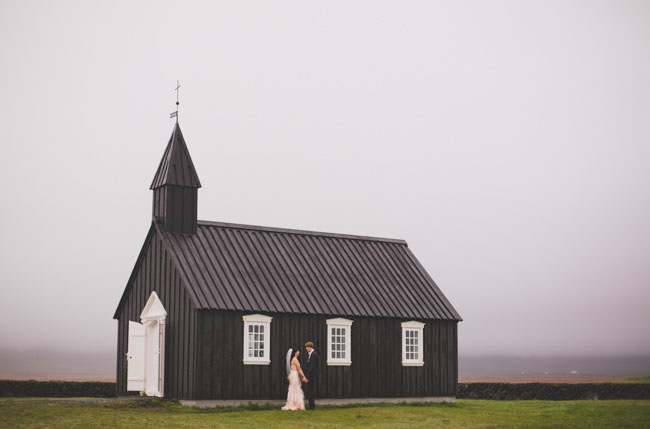 Icelandic black church wedding