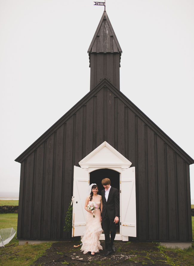 Icelandic black church wedding