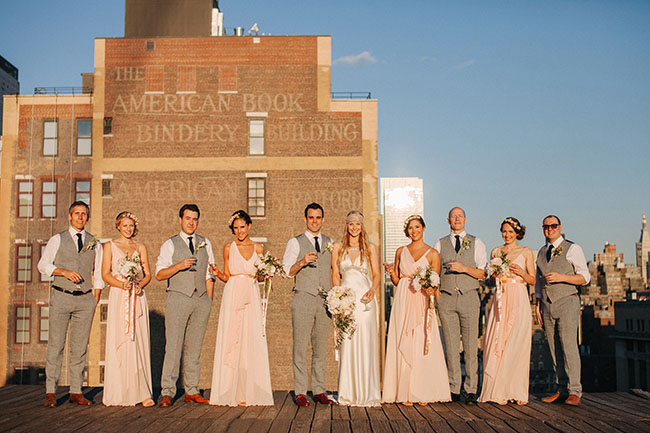 rooftop wedding party