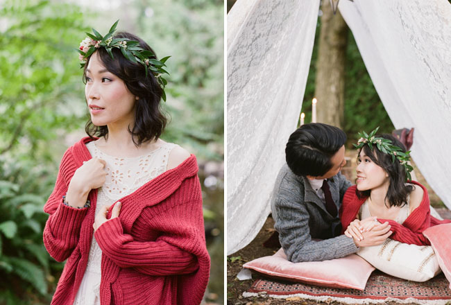 tent in the woods engagement