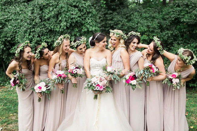 dusty pink bridesmaids