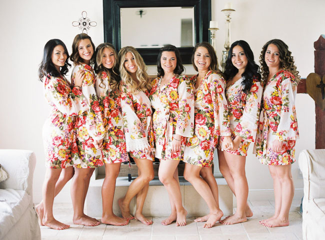 floral bridesmaid robes