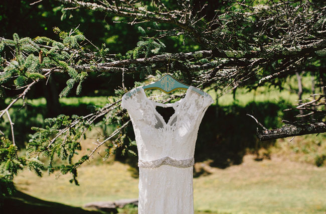 Wedding Dress hanging on a Tree