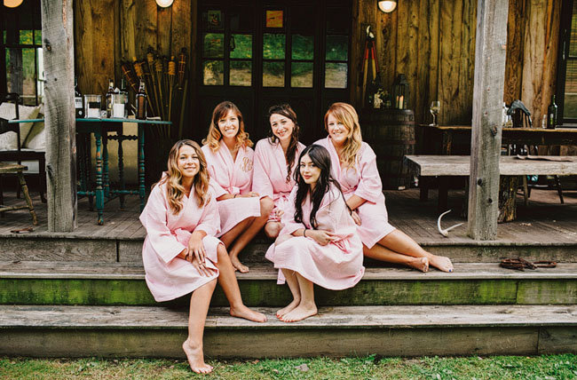 bridesmaids in robes