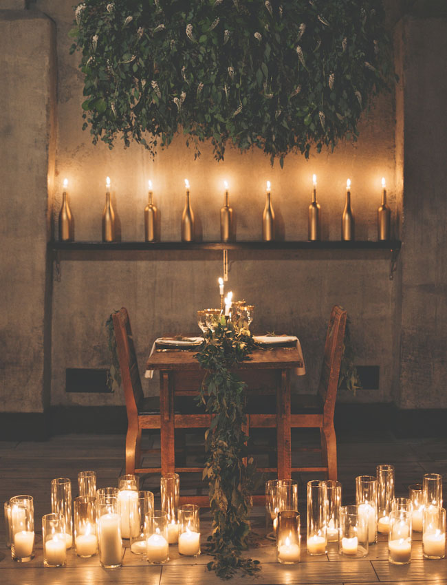 industrial candlelit dinner
