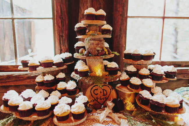 woodland cupcake tower
