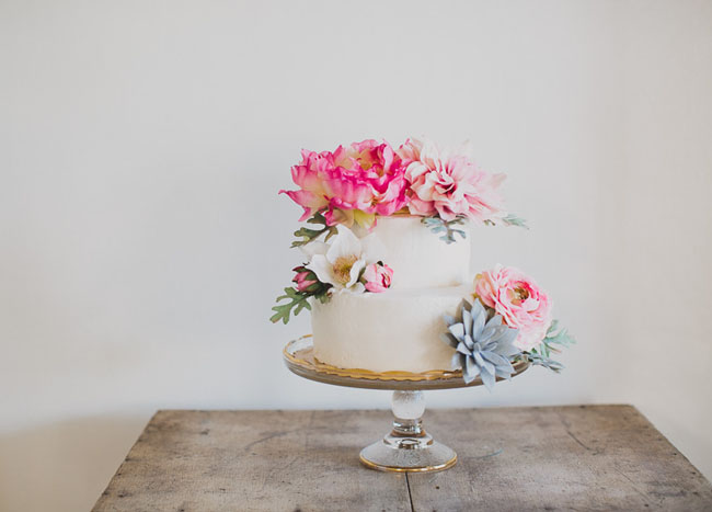 DIY Boho Cake with Flower Topper