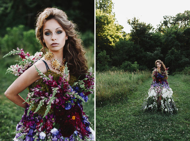 dress made of flowers
