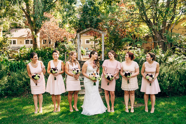 pink dress bridesmaids