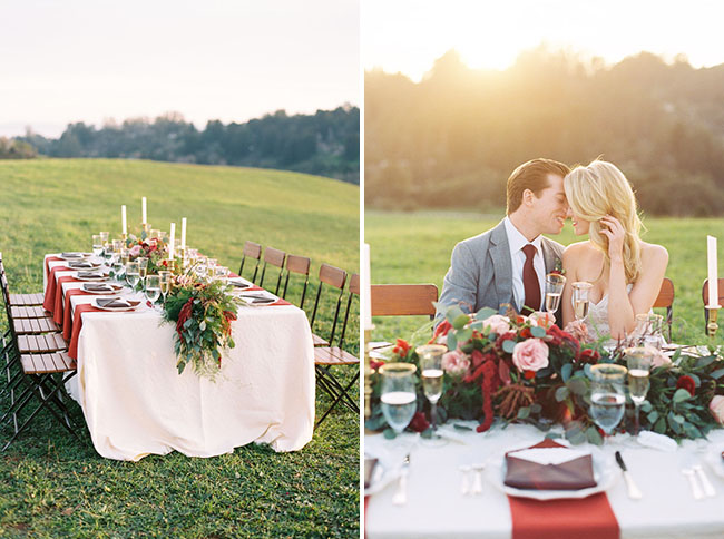 red inspired tablescape