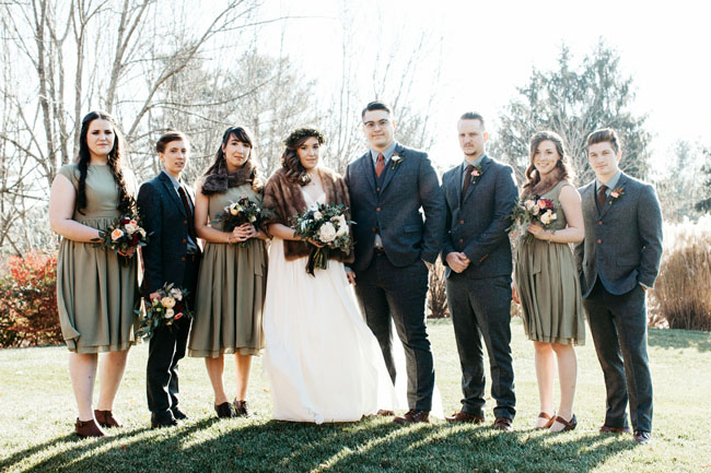 olive green wedding party
