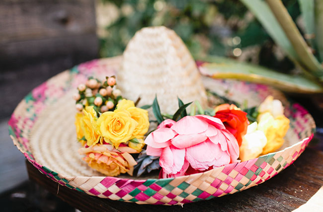 sombrero with flowers