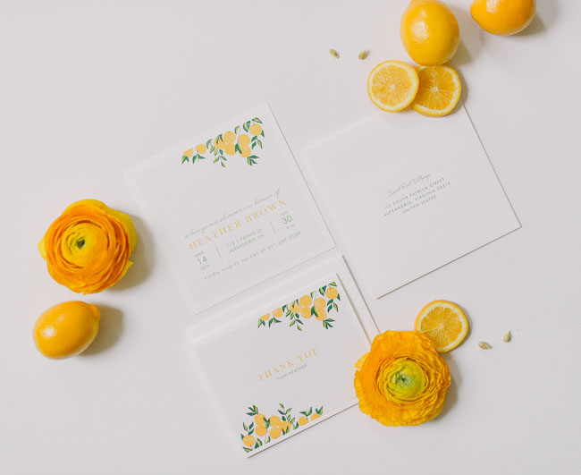 Lemon Citrus Bridal Shower Invitation