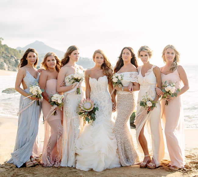 romantic beach bridesmaids