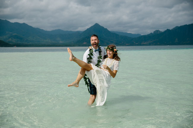 Hawaii Sandbar Wedding