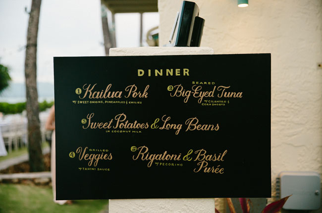 dinner menu board