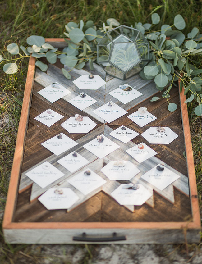 hexagon seating cards