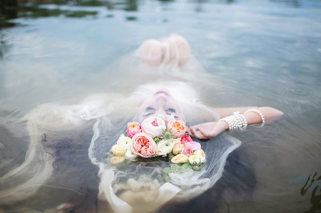 river flower crown bride
